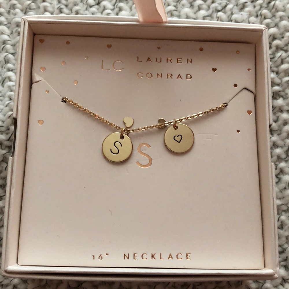 Lauren Conrad gold plated initial necklace